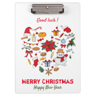 Minimalist Christmas and New Year Happy Cute Clipboard