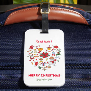 Minimalist Christmas and New Year Happy   Cute Luggage Tag