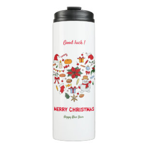 Minimalist Christmas and New Year Happy Cute Thermal Tumbler