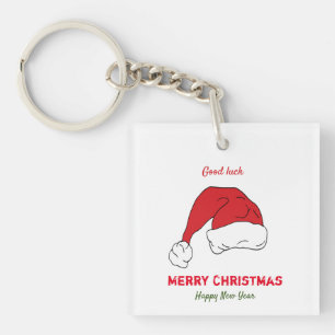 Minimalist Christmas and New Year Happy Key Ring