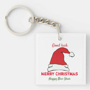 Minimalist Christmas and New Year Happy Key Ring