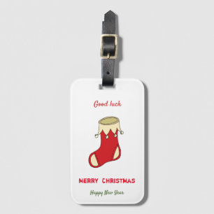 Minimalist Christmas and New Year Happy  Luggage Tag