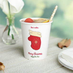 Minimalist  Christmas and New Year Happy  Paper Cups