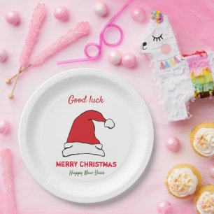 Minimalist Christmas and New Year Happy Paper Plate