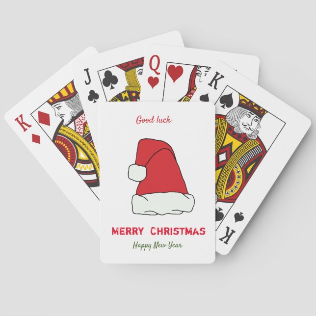 Minimalist Christmas and New Year Happy  Playing Cards (Back)
