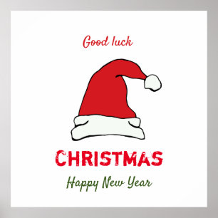 Minimalist Christmas and New Year Happy  Poster