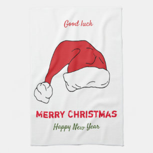 Minimalist Christmas and New Year Happy Tea Towel