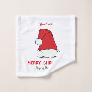 Minimalist Christmas and New Year Happy Wash Cloth
