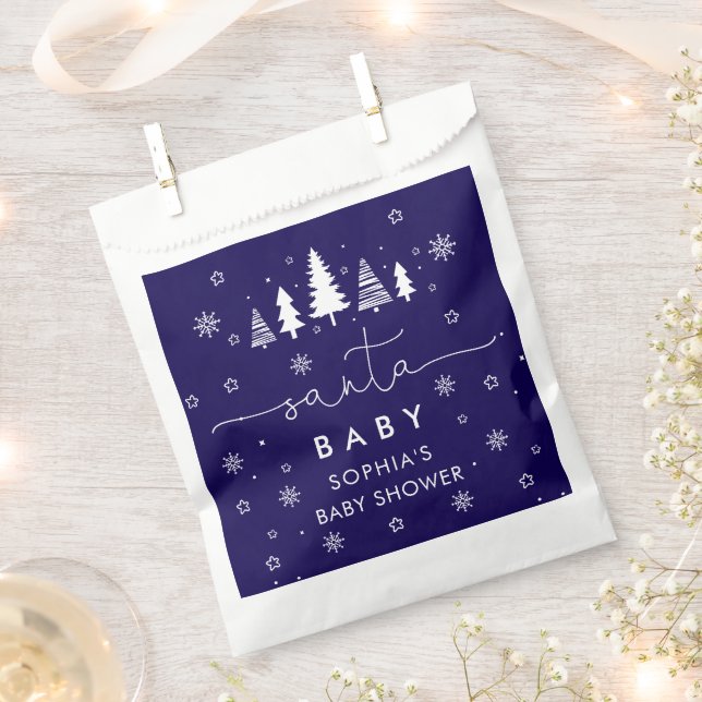 Minimalist Christmas Baby Shower Favour Bags (Clipped)