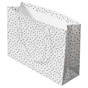 Minimalist Christmas Black & White Simple Stars Large Gift Bag