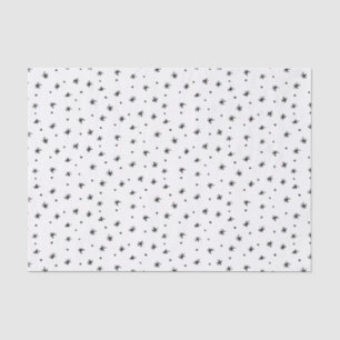 Minimalist Christmas Black & White Simple Stars Tissue Paper