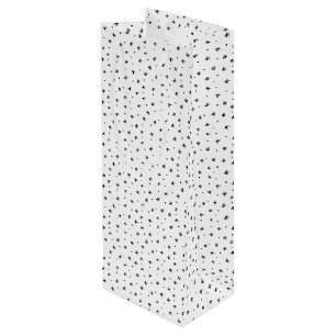Minimalist Christmas Black & White Simple Stars Wine Gift Bag