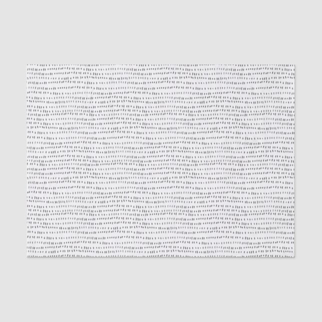 Minimalist Christmas Black & White Tiny Lines Tissue Paper (Front)