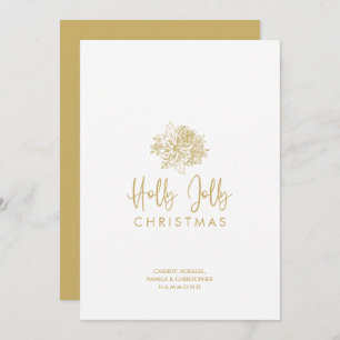 Minimalist Christmas Bouquet Script Calligraphy  Holiday Card