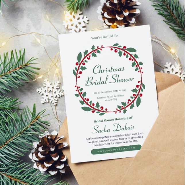 Minimalist Christmas Bridal Shower Invitation (Creator Uploaded)