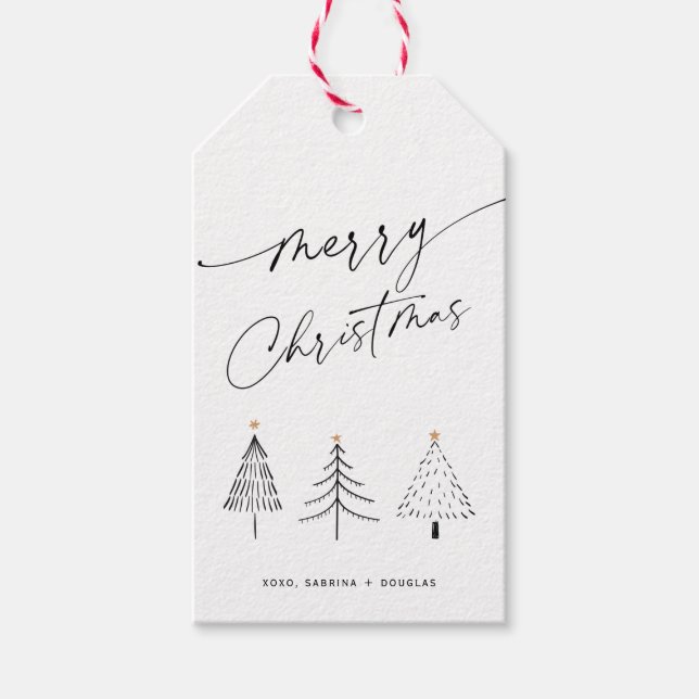 Minimalist Christmas Calligraphy Gift Tag (Front)