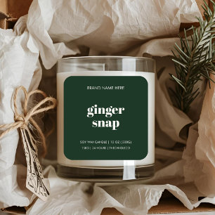 Minimalist Christmas Candle Gingersnap Square Sticker