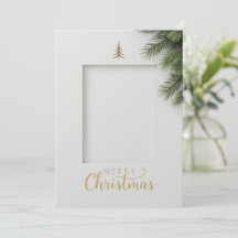 Minimalist Christmas Card with Photo Space