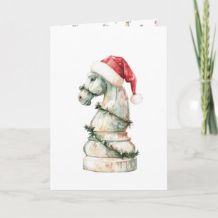 Minimalist Christmas Chess Card (Vertical) – Water