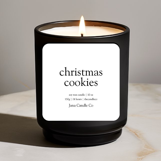Minimalist Christmas Cookies Candle Label | Modern (Creator Uploaded)