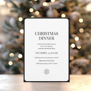 Minimalist Christmas Dinner Elegant Holiday Party Invitation
