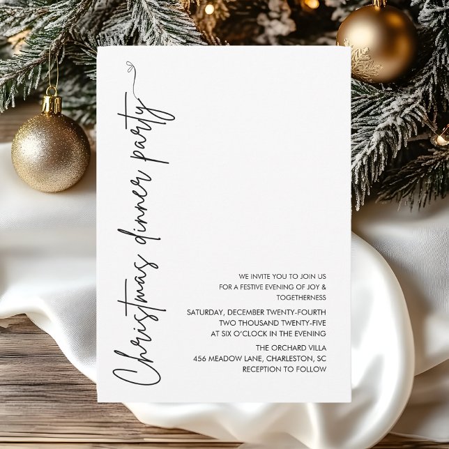 Minimalist Christmas Dinner Party  Invitation (Creator Uploaded)