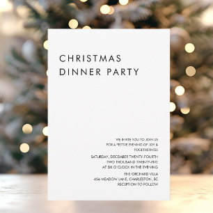 Minimalist Christmas Dinner Party Invitation