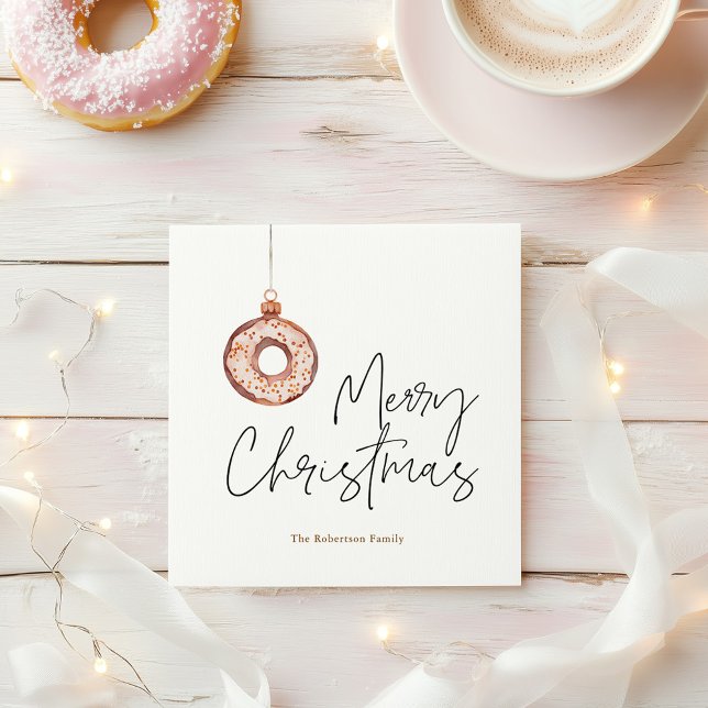 Minimalist Christmas Doughnut Ornament Holiday Card (Creator Uploaded)