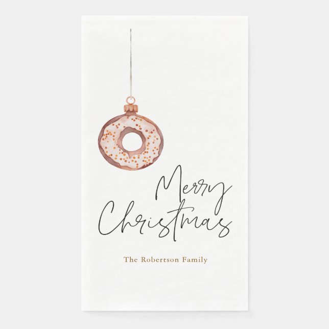 Minimalist Christmas Doughnut Ornament Napkin (Front)