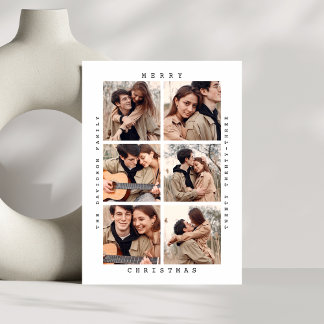 Minimalist Christmas | Elegant Simple Six Photo   Holiday Card