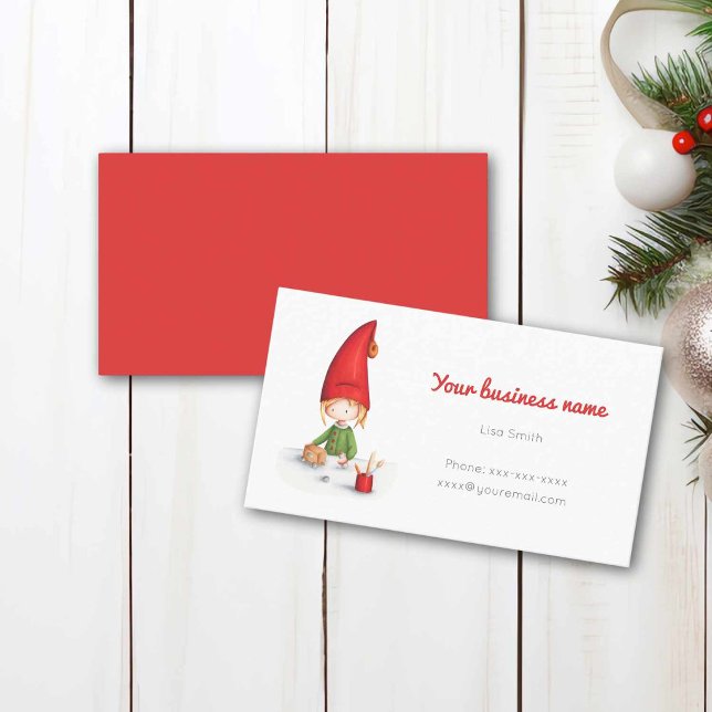Minimalist Christmas Elf Business Card (Creator Uploaded)