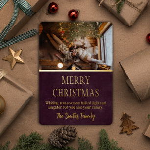 Minimalist Christmas Family Elegant Foil Holiday Card