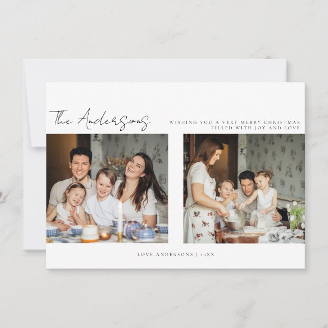 Minimalist Christmas Holiday Photo Card (Front)