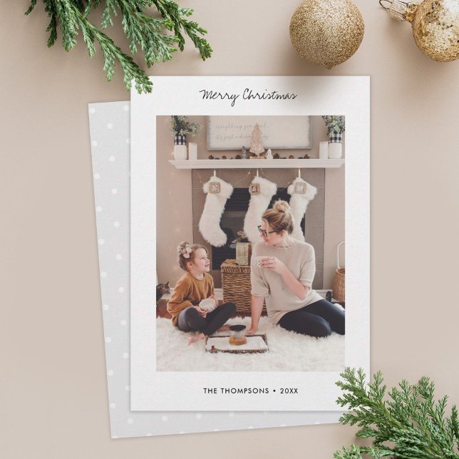 Minimalist Christmas Holiday Photo Card Template (Creator Uploaded)