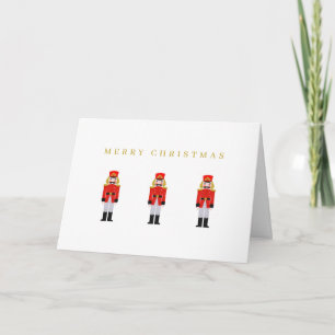 Minimalist Christmas Holiday Red Nutcracker Card