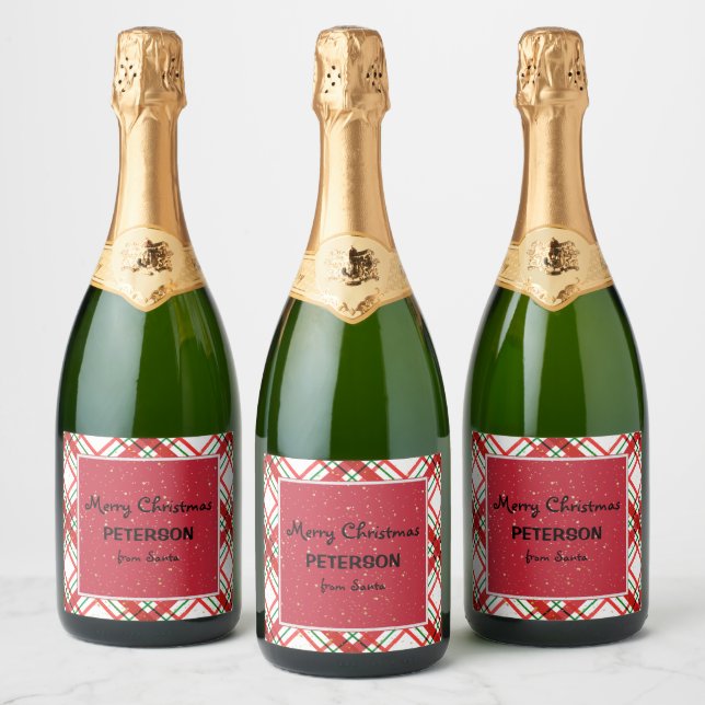 Minimalist Christmas holiday Sparkling Wine Label (Bottles)