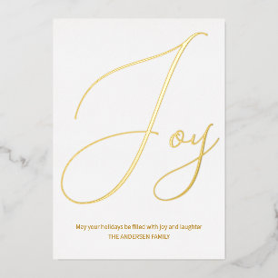 Minimalist Christmas Joy White Gold Holiday