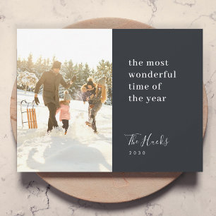 Minimalist Christmas   Modern Stylish Family Photo Holiday Card