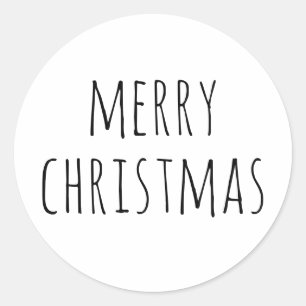 Minimalist Christmas Neutral Festive Holiday Classic Round Sticker