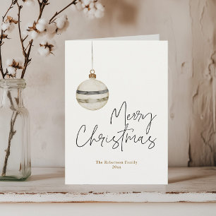 Minimalist Christmas Ornament Ball Card