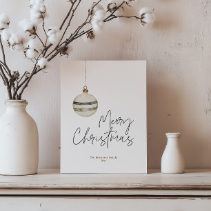 Minimalist Christmas Ornament Ball Holiday Postcard