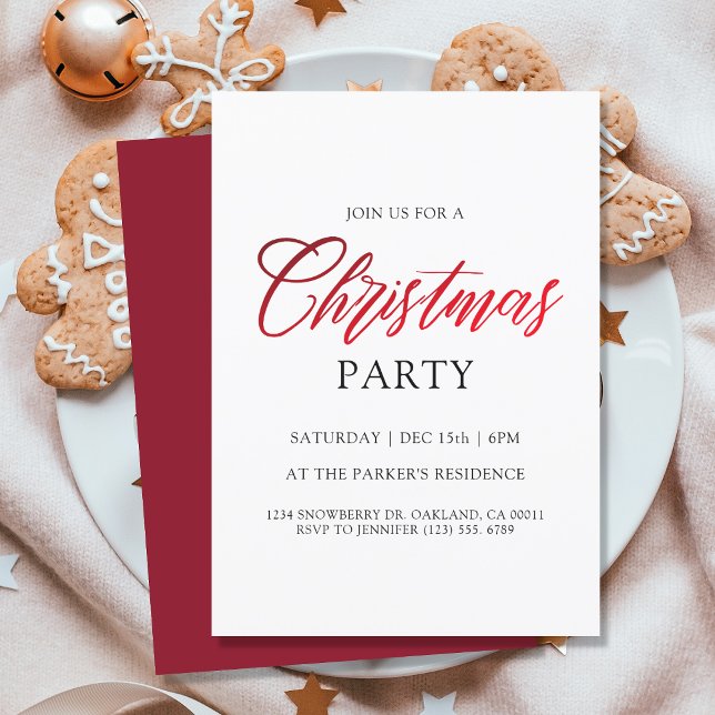 Minimalist Christmas Party Elegant Invitation (Creator Uploaded)