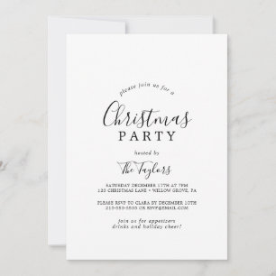 Minimalist Christmas Party Typography Invitation