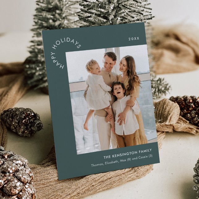 Minimalist Christmas Photo Holiday Card, Elegant Invitation (Creator Uploaded)