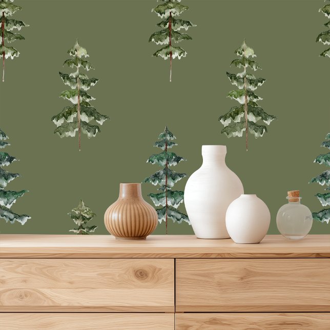 Minimalist Christmas Pine Tree Pattern Wallpaper (Creator Uploaded)