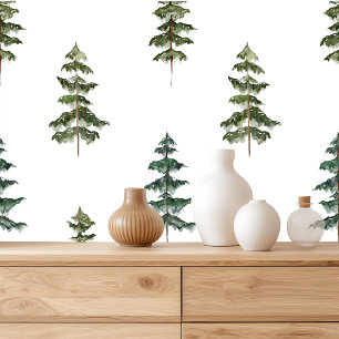 Minimalist Christmas Pine Tree Pattern Wallpaper