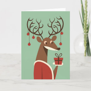 Minimalist Christmas reindeer gift present holiday