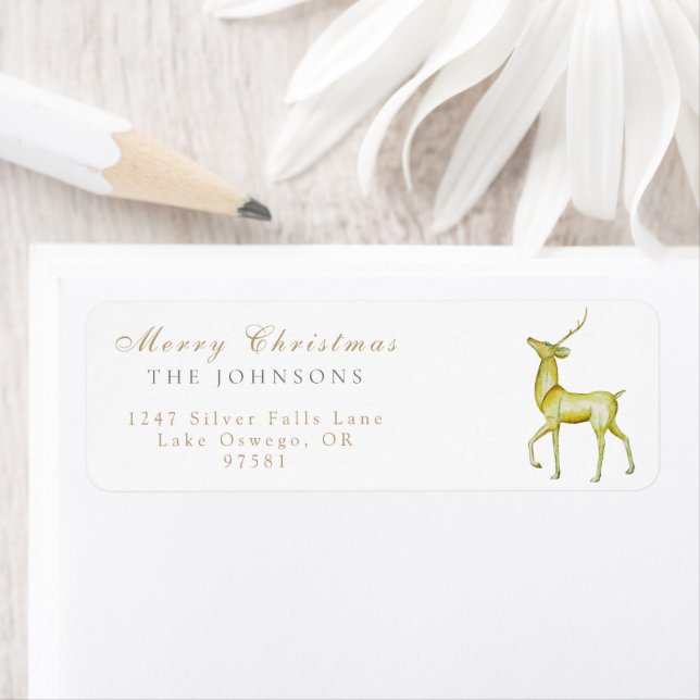 Minimalist Christmas Reindeer Return Address (Insitu)