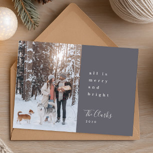 Minimalist Christmas   Scandi Slate Gray Photo Holiday Card