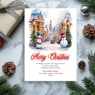 Minimalist Christmas scene digital greeting card